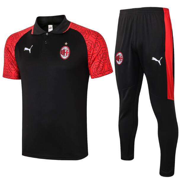 AC Milan Black Red Training Kits Shirt with Pants 2020/21